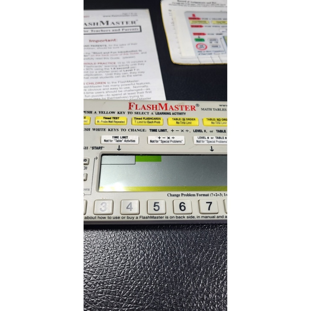 Flash Master Math Tables Electronic Learning Tool Model MT1A Tested Working - Picture 3 of 8